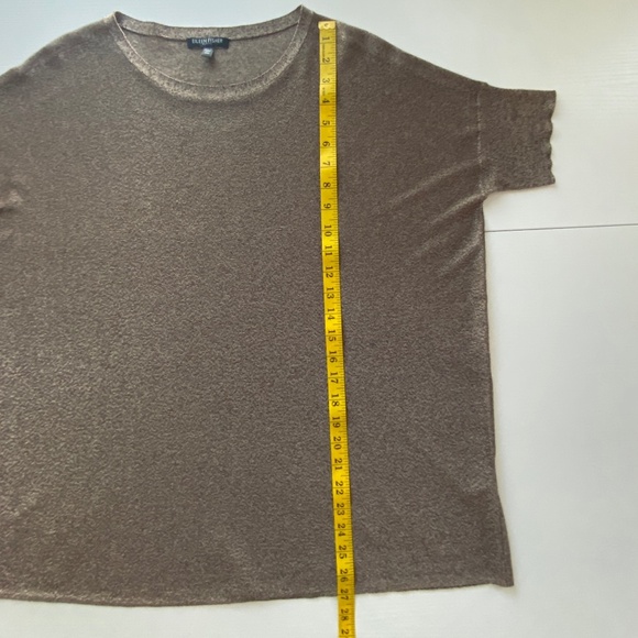 Eileen Fisher Sheer Bronze Metallic Relaxed Fit Oversized Size PM - Picture 10 of 11